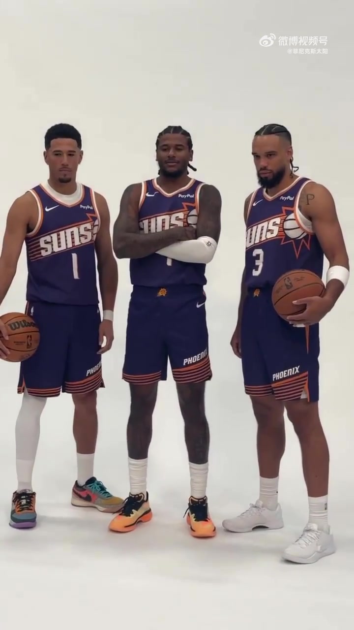 排面啊太陽三位核心球員拍定妝照杰倫-格林直接站在C位